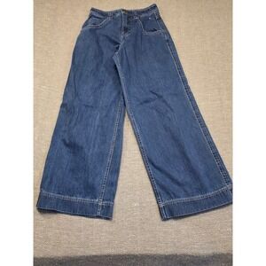 A-Lab Skater Jeans Blue Denim Wide Leg Baggy Y2K Rave Graphic Mens 28